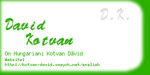 david kotvan business card